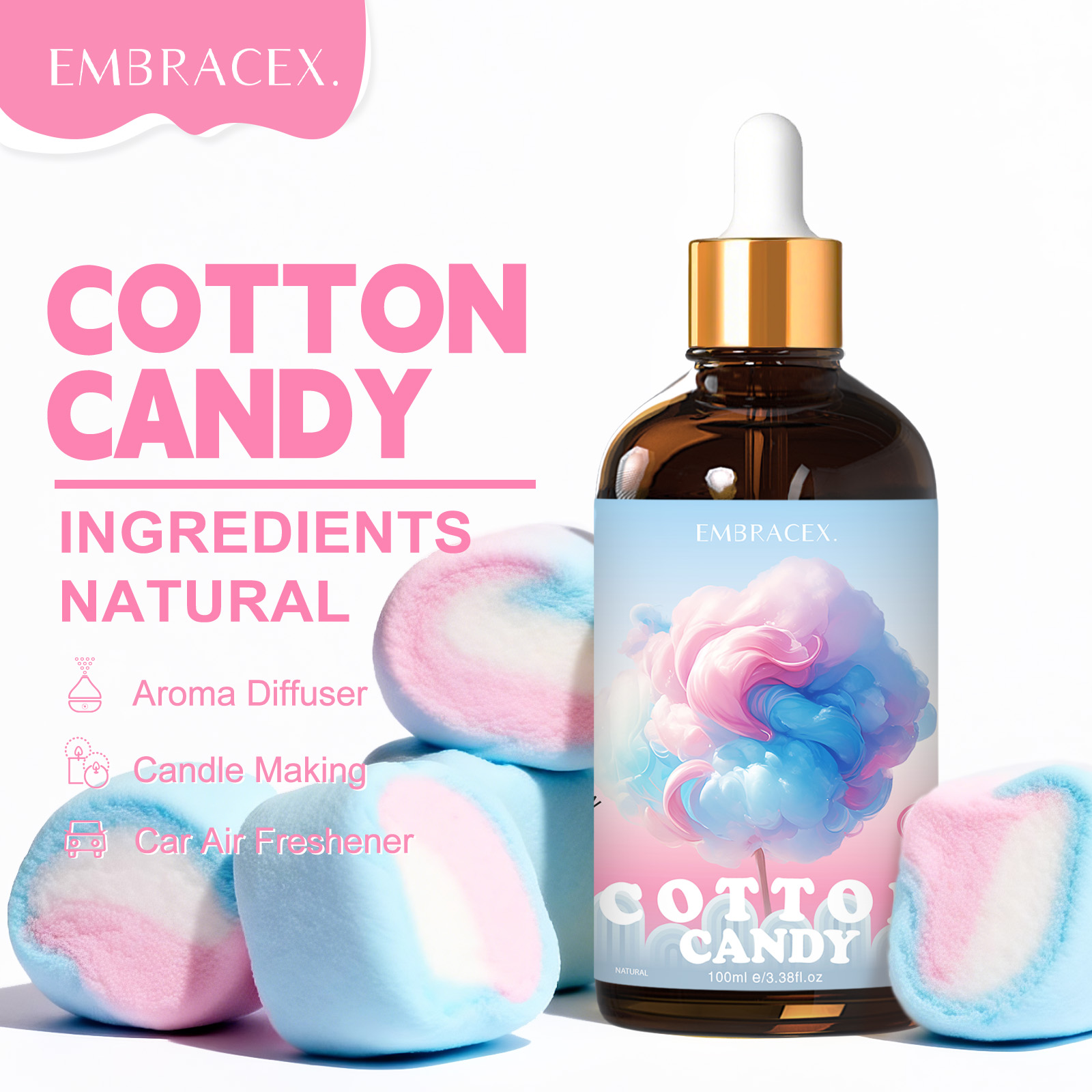 Candle Making Oil Scents - 100ml Cotton Candy Fragrance Oils Diffusers