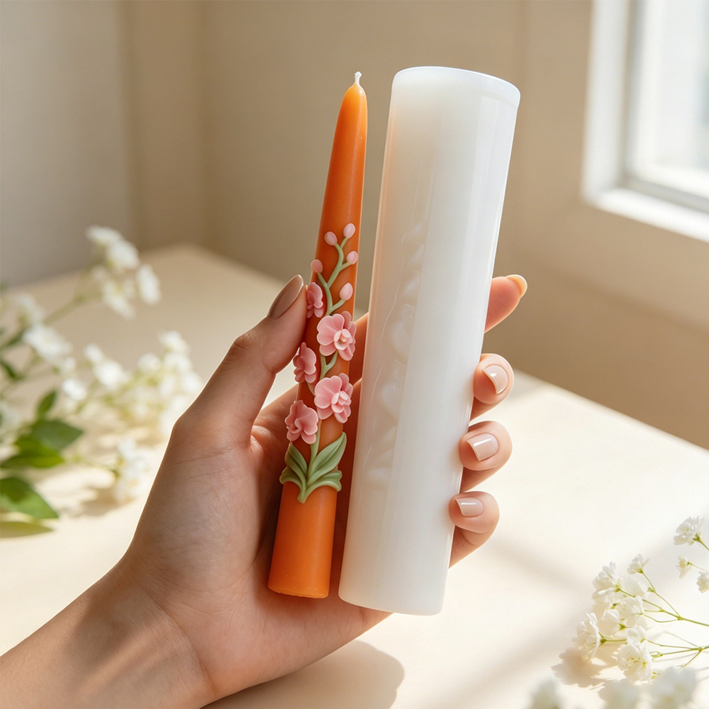 Long Pole Flower Taper Candle  - đánh giá và giá Soy Wax Pillar Blend